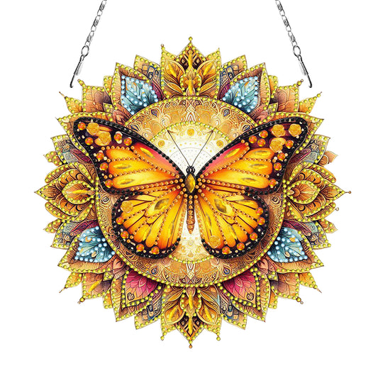 Butterfly Mandala 2D Flat DIY Diamond Art Pendant Wall Decor for Home & Windows