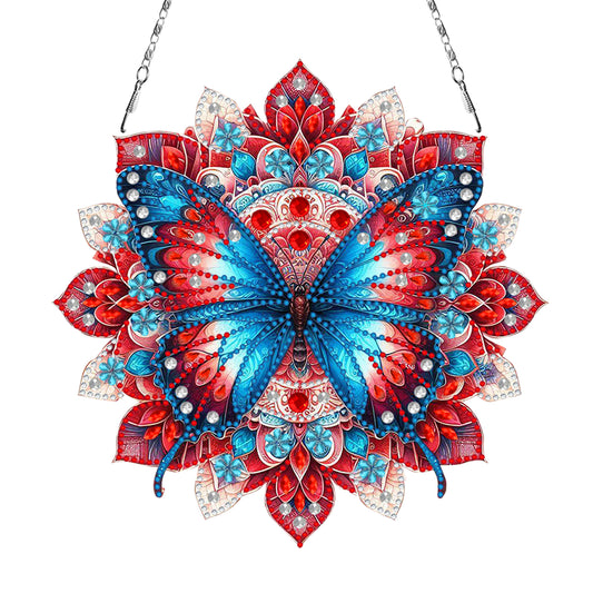 Butterfly Mandala 2D Flat DIY Diamond Art Pendant Wall Decor for Home & Windows