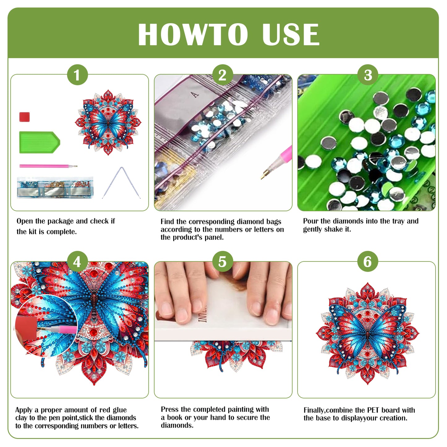 Butterfly Mandala 2D Flat DIY Diamond Art Pendant Wall Decor for Home & Windows