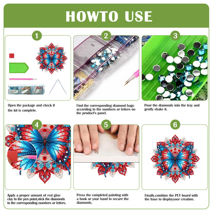 Butterfly Mandala 2D Flat DIY Diamond Art Pendant Wall Decor for Home & Windows