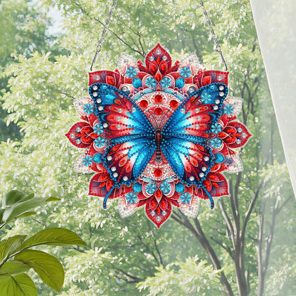 Butterfly Mandala 2D Flat DIY Diamond Art Pendant Wall Decor for Home & Windows
