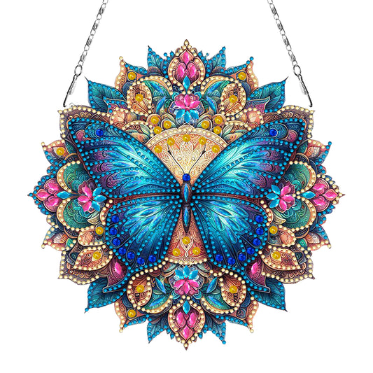 Butterfly Mandala 2D Flat DIY Diamond Art Pendant Wall Decor for Home & Windows