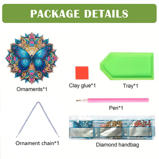 Butterfly Mandala 2D Flat DIY Diamond Art Pendant Wall Decor for Home & Windows
