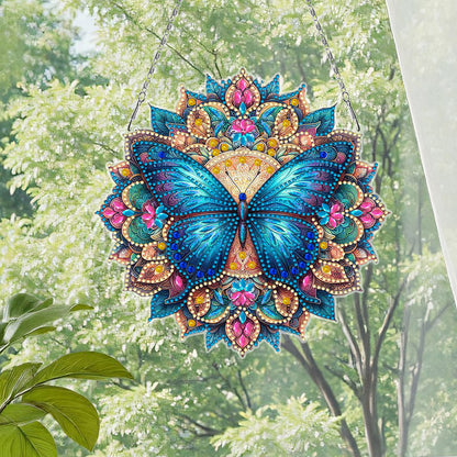 Butterfly Mandala 2D Flat DIY Diamond Art Pendant Wall Decor for Home & Windows