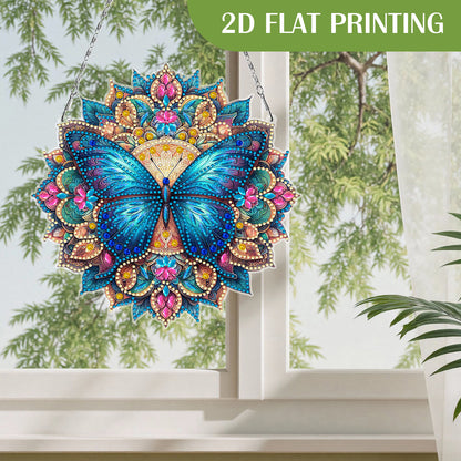 Butterfly Mandala 2D Flat DIY Diamond Art Pendant Wall Decor for Home & Windows