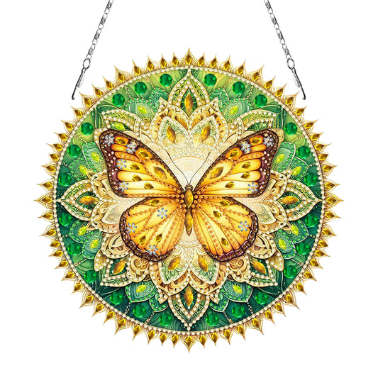 Butterfly Mandala 2D Flat DIY Diamond Art Pendant Wall Decor for Home & Windows