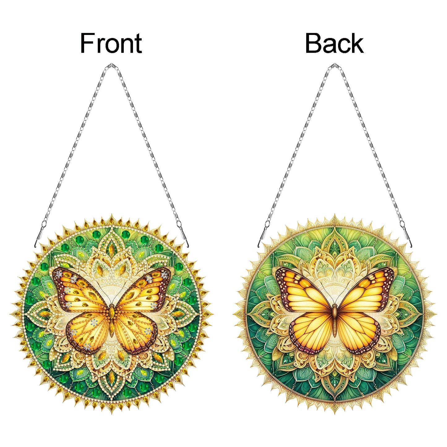 Butterfly Mandala 2D Flat DIY Diamond Art Pendant Wall Decor for Home & Windows