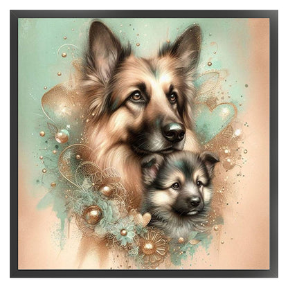 Wolf Mother And Cub - 11CT Stamped Cross Stitch 40*40CM