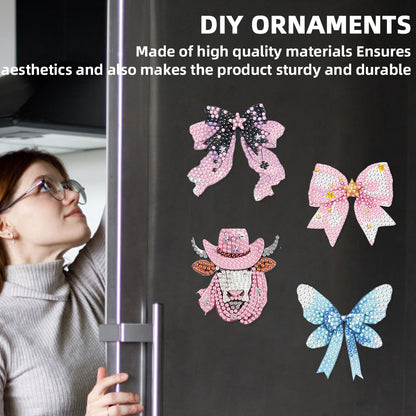 12PCS 2D Flat DIY Magnetic Refrigerator Stickers Diamond Art Kits for Home Decor