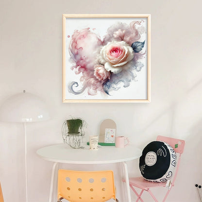 Heart Rose - 11CT Stamped Cross Stitch 40*40CM