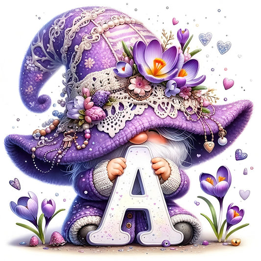 Letter A Gnome - Full Round Drill Diamond Painting 40*40CM