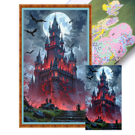 Bat Castle - 11CT Stamped Cross Stitch 40*70CM