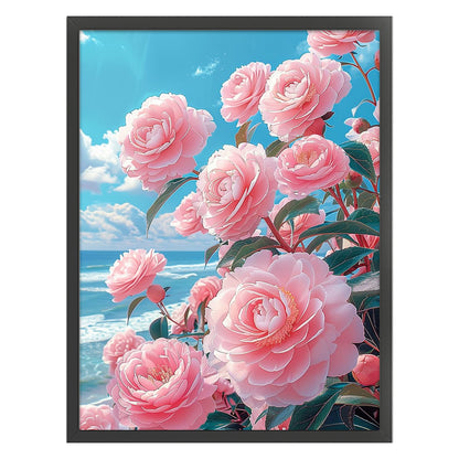 Camellia - 11CT Stamped Cross Stitch 61*82CM(Mona Lisa Brand Silk)