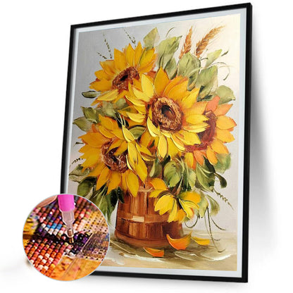 Sunflowers - Full Round Drill Diamond Painting 40*50CM