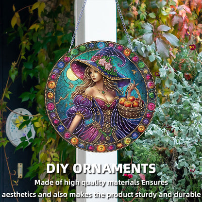 Halloween Witch Theme 2D Flat DIY Diamond Art Pendant Home Wall Decoration Craft