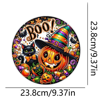 Halloween Pumpkin Theme 2D Flat DIY Diamond Art Pendant Home Wall Decoration
