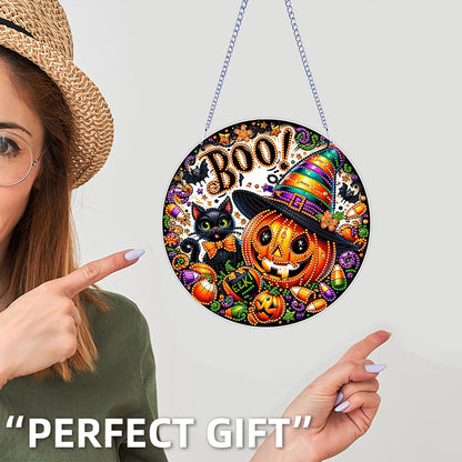Halloween Pumpkin Theme 2D Flat DIY Diamond Art Pendant Home Wall Decoration