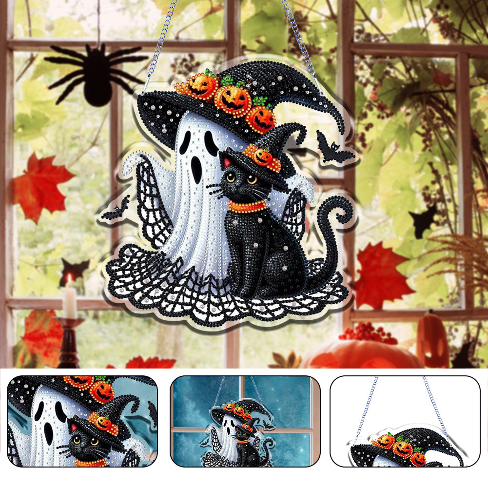 Halloween Ghost Theme 2D Flat DIY Diamond Art Pendant Home Wall Decoration Craft