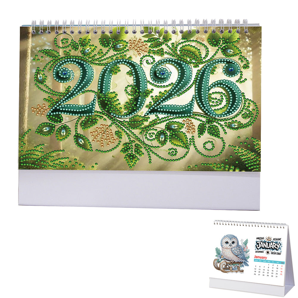 2026 Calendar Diamond Painting Kit DIY Diamond Art Desk Calendar for Home Office