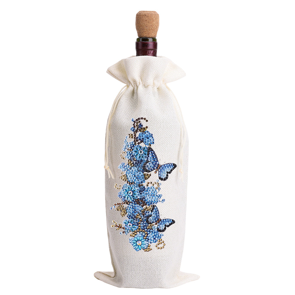 4pcs DIY Diamond Painting Wine Bag Kit Rhinestones Label Liquor Bottle Cover
