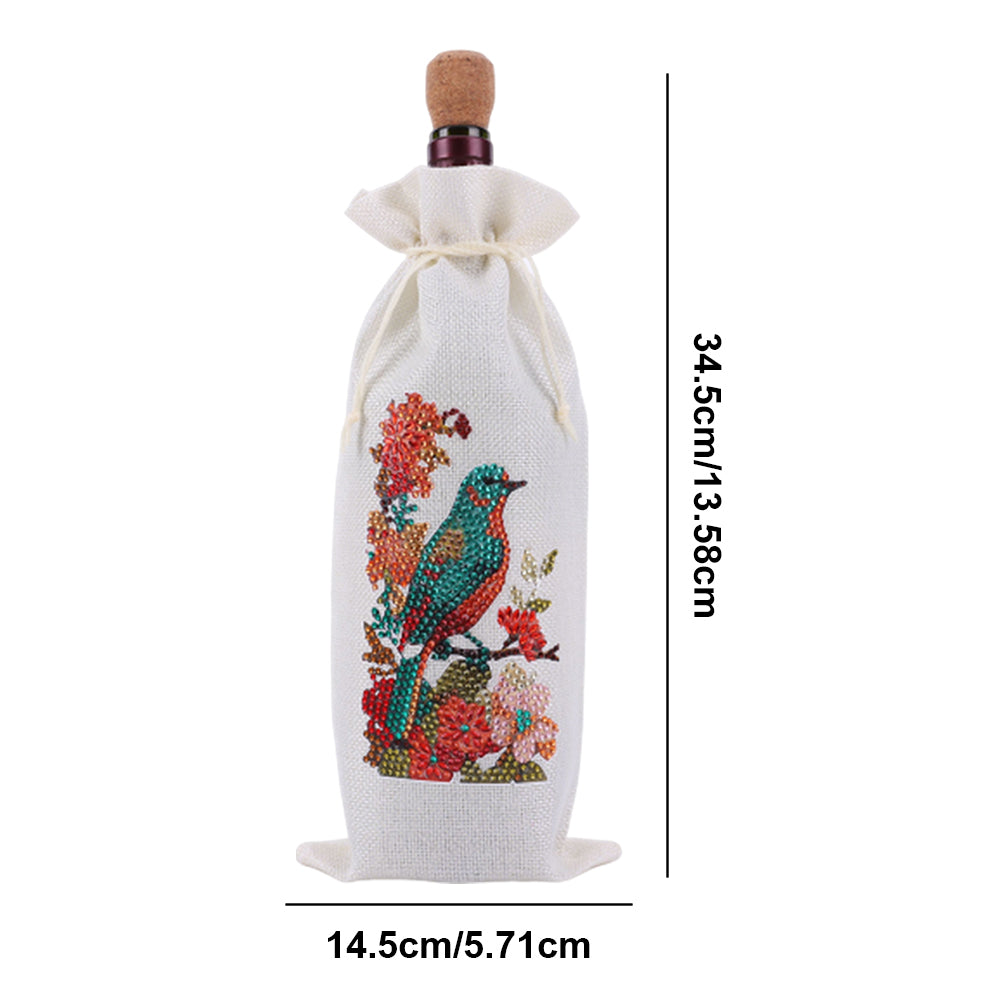 4pcs DIY Diamond Painting Wine Bag Kit Rhinestones Label Liquor Bottle Cover