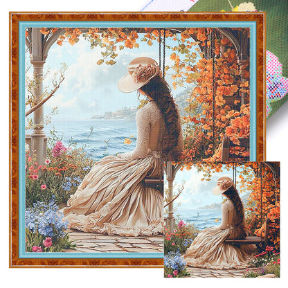 Victorian Girl - 14CT Stamped Cross Stitch 50*50CM