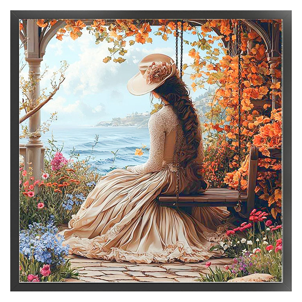 Victorian Girl - 14CT Stamped Cross Stitch 50*50CM