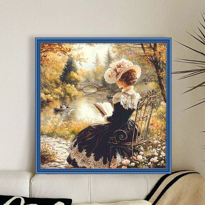 Victorian Girl - 14CT Stamped Cross Stitch 50*50CM
