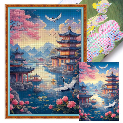 Jiangnan Scenery - 11CT Stamped Cross Stitch 50*70CM(Mona Lisa Brand)