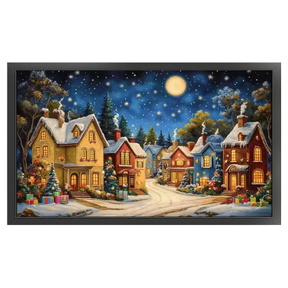 Starry Night In A European Town - 11CT Stamped Cross Stitch 50*85CM(Mona Lisa Brand)