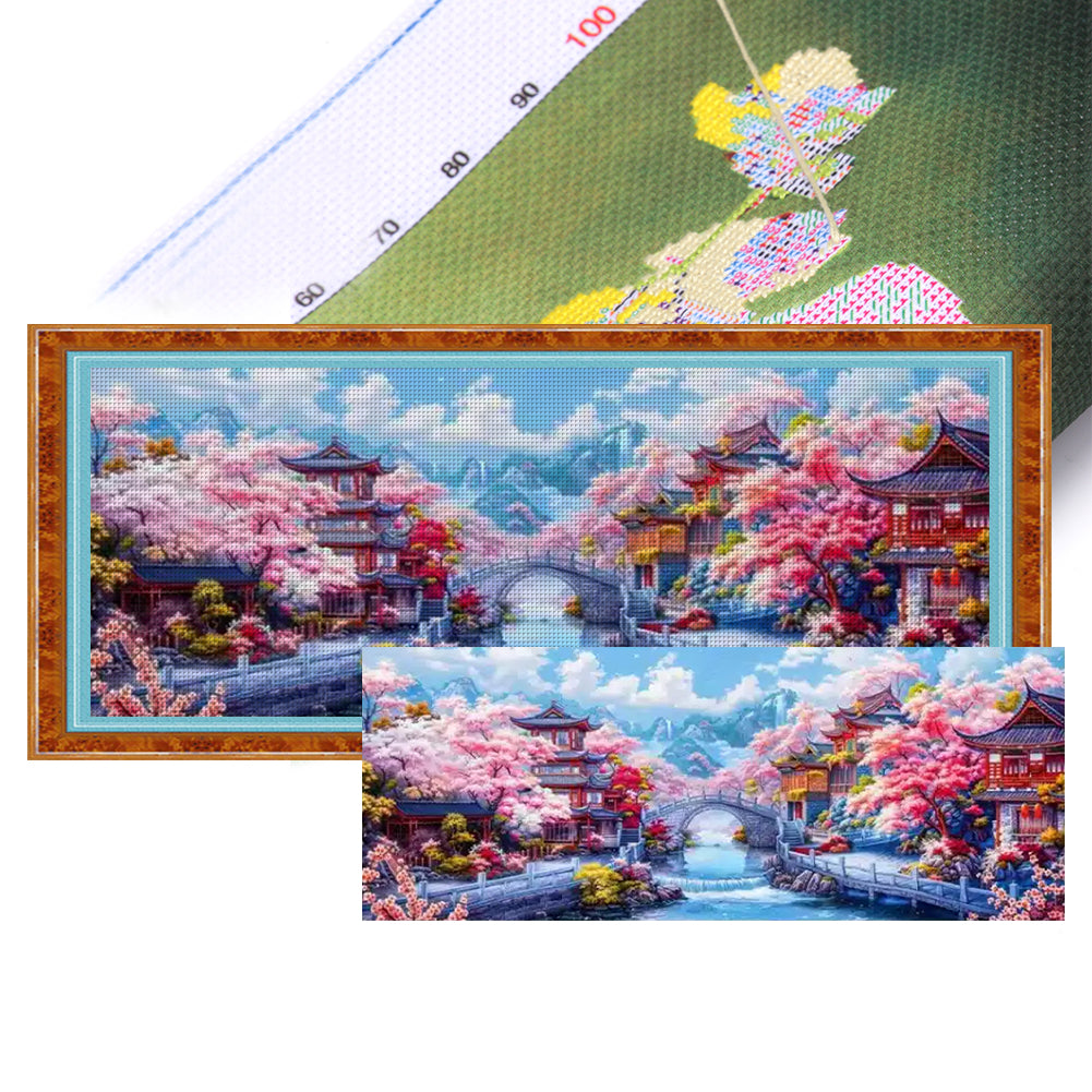 Spring In Jiangnan - 11CT Stamped Cross Stitch 200*75CM(Mona Lisa Brand)