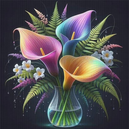 Calla Lily Vase - 11CT Stamped Cross Stitch 40*40CM