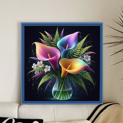 Calla Lily Vase - 11CT Stamped Cross Stitch 40*40CM