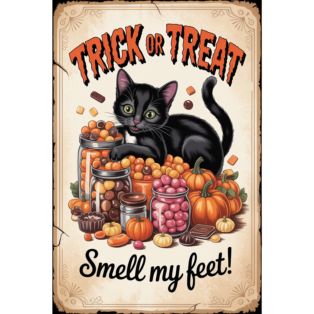 Halloween Cats - Full Round Drill Diamond Painting 30*45CM