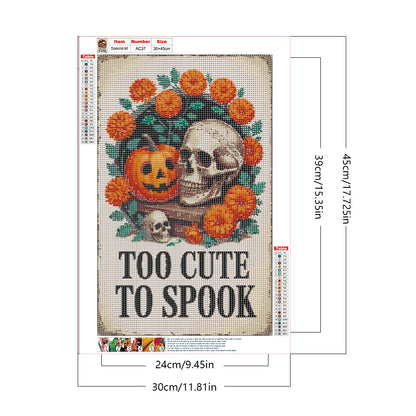 Halloween Pumpkin And Skeleton - Full Round Drill Diamond Painting 30*45CM
