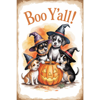 Halloween Dogs - Full Round Drill Diamond Painting 30*45CM