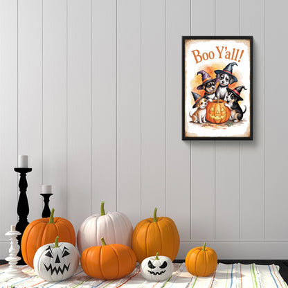 Halloween Dog - Full Round Drill Diamond Painting 30*45CM