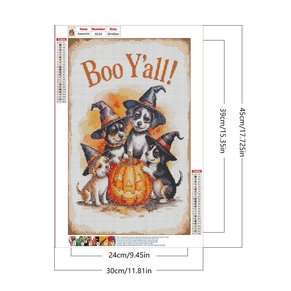 Halloween Dog - Full Round Drill Diamond Painting 30*45CM