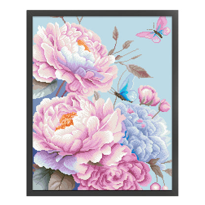 Healing Peonies - 11CT Stamped Cross Stitch 50*60CM(Mona Lisa Brand)