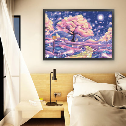 Under The Cherry Blossom Tree - 11CT Stamped Cross Stitch 81*62CM(Mona Lisa Brand)