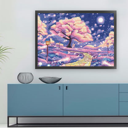 Under The Cherry Blossom Tree - 11CT Stamped Cross Stitch 81*62CM(Mona Lisa Brand)
