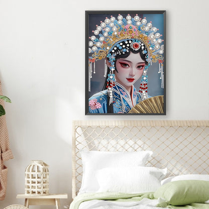 Chinese Style Girl - Special Shaped Drill Diamond Painting 30*40CM