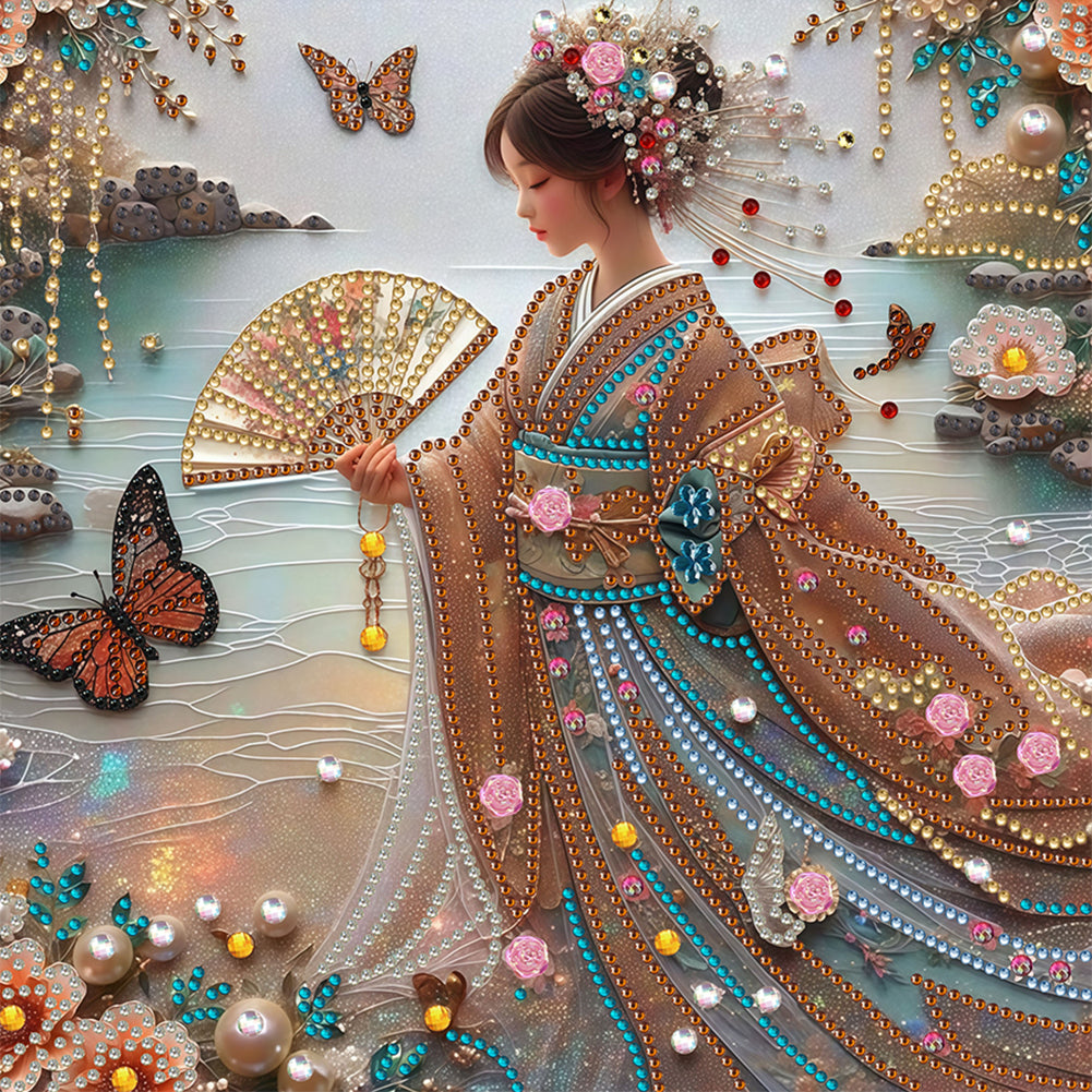 Japanese Girl - Special Shaped Drill Diamond Painting 30*30CM