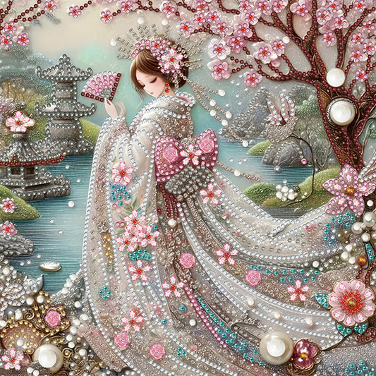 Japanese Girl - Special Shaped Drill Diamond Painting 30*30CM