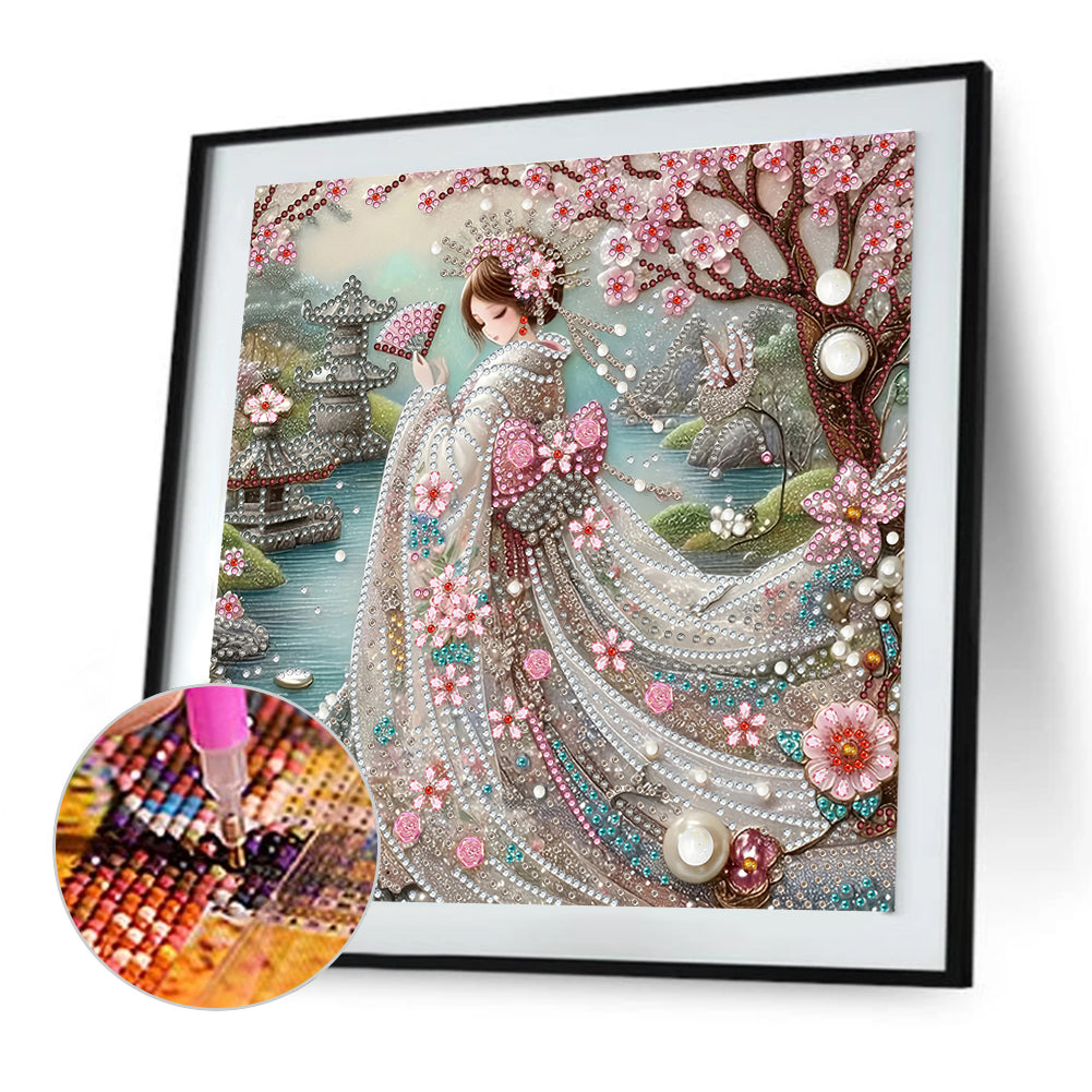 Japanese Girl - Special Shaped Drill Diamond Painting 30*30CM