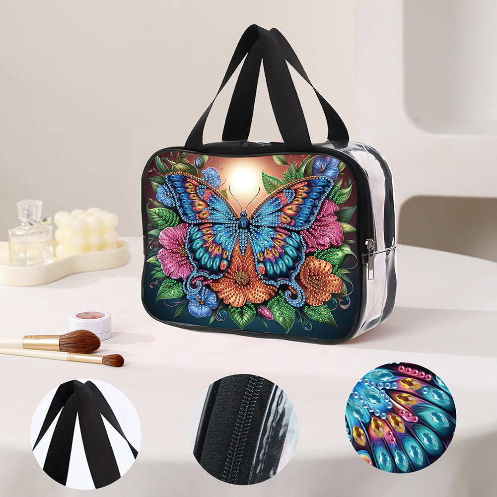 DIY Diamond Art Rhinestone Makeup Bag Crystal Transparent PVC Storage Pack Gift