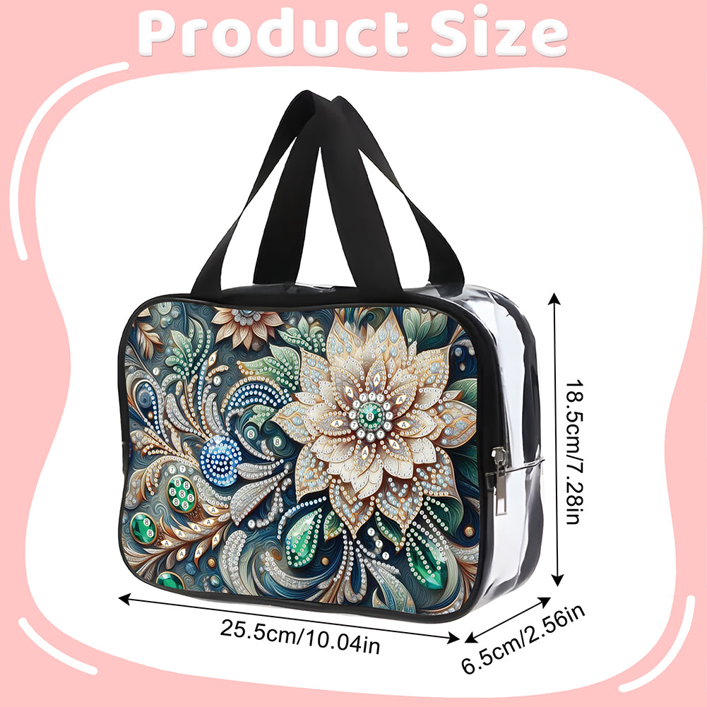 DIY Diamond Art Rhinestone Makeup Bag Crystal Transparent PVC Storage Pack Gift