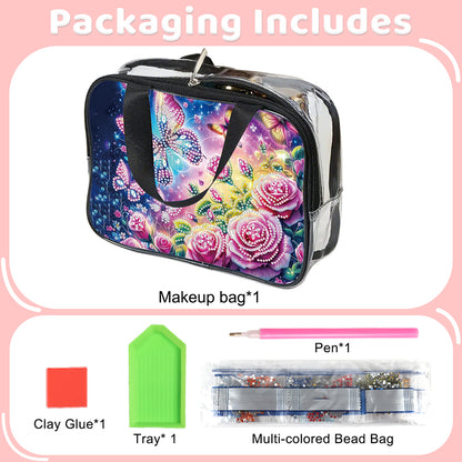 DIY Diamond Art Rhinestone Makeup Bag Crystal Transparent PVC Storage Pack Gift