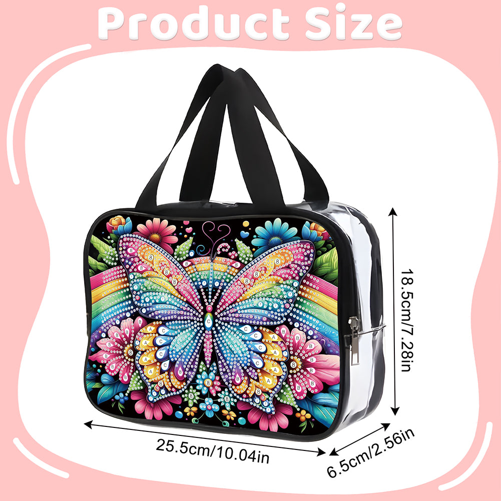 DIY Diamond Art Rhinestone Makeup Bag Crystal Transparent PVC Storage Pack Gift