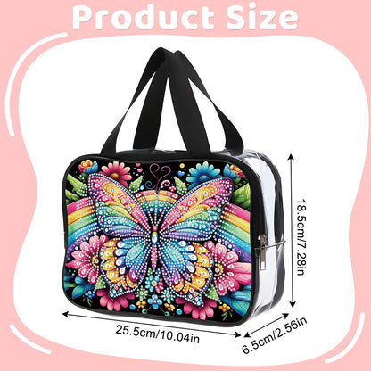 DIY Diamond Art Rhinestone Makeup Bag Crystal Transparent PVC Storage Pack Gift